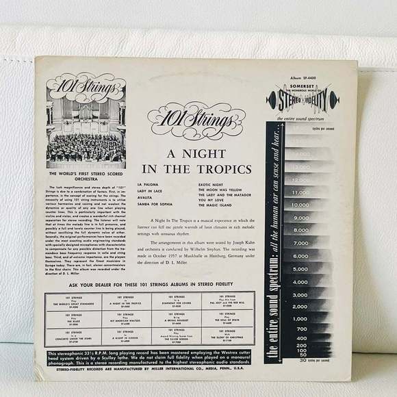 LP 101 Strings - A Night In The Tropics Vinyl Record - Picture 2 of 2